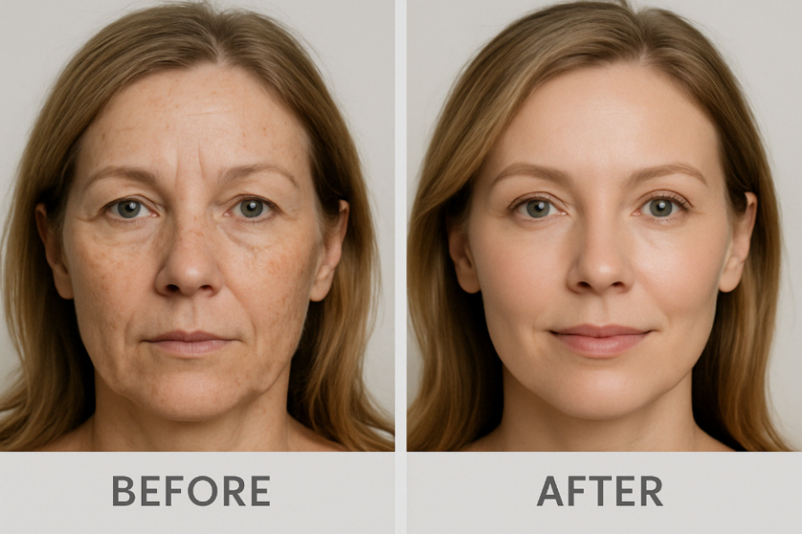 Platelet-Rich Plasma RF Skin tightening Before and After